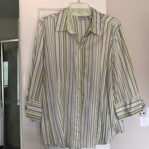 Chico’s Striped Button-Down Shirt